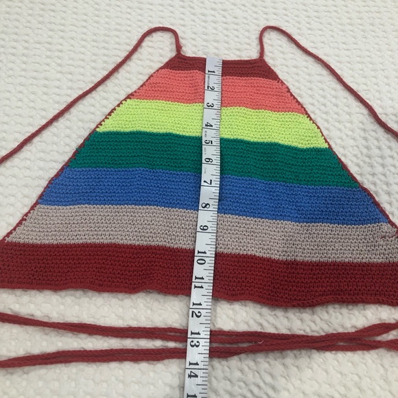 Urban Outfitters Multicolor StripedCrochet Halter Top Size S‎ - Picture 3 of 6